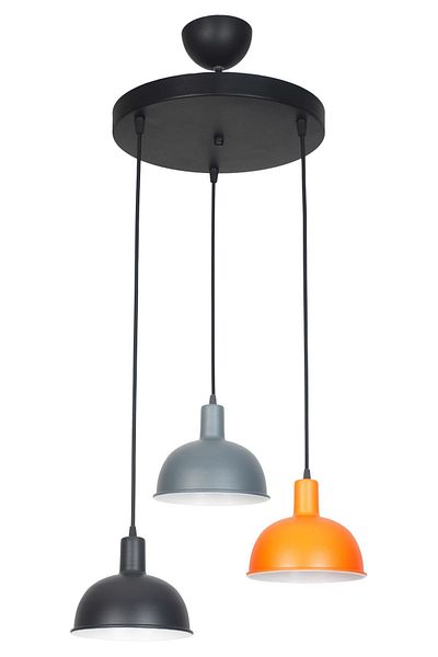 Fer Avize Prague Modern Children's Room - 3-Piece Orange Anthracite Black Color Pendant Lamp, Cafe - Living Room - Kitchen Set