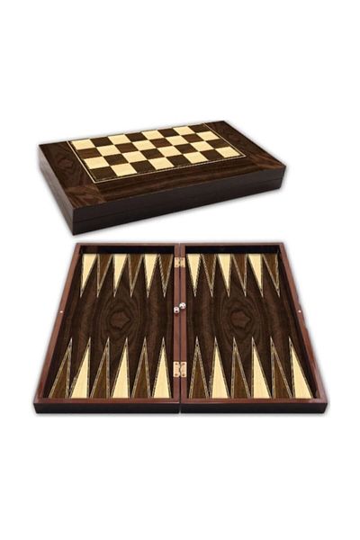 SNR Veneer Medium Size Backgammon MDF Wooden Checker Checkers