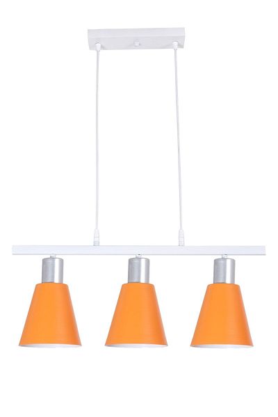 Fer Avize Trendy Modern Design Cafe Kitchen Living Room Orange Colored 3-Piece Chandelier