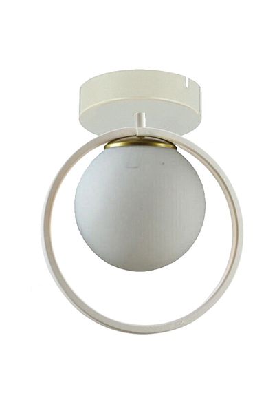 Fer Avize Fairy Metal Ring Living Room - Kitchen - Bedroom White Single Chandelier