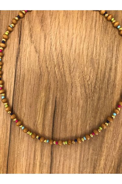 Stoneday Wooden Bead Special Design Colorful Wooden Necklace