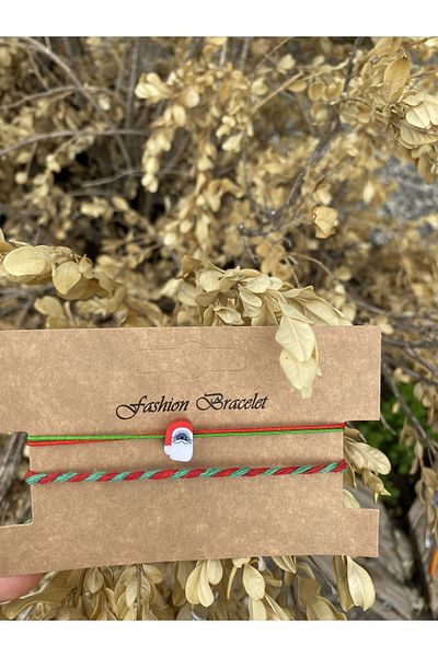 Stoneday New Year's Concept Double String Bracelet with Santa Claus Figure