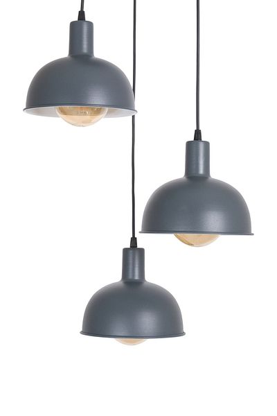 Fer Avize Prague Modern Design Living Room - Kitchen - Cafe Anthracite Color Pendant Lamp 3-Piece Chandelier