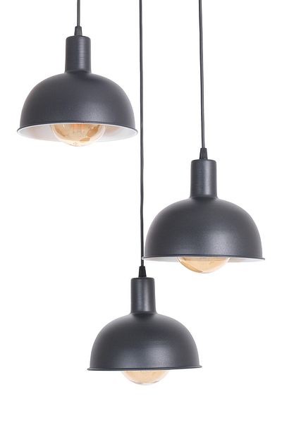 Fer Avize Prague Modern Children's Room - Cafe - Living Room - Kitchen 3-Piece Black Color Pendant Lamp 3-Piece Chandelier
