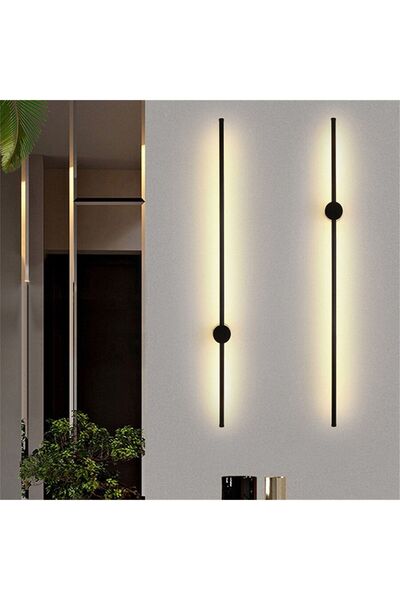 CATLUZ Duvar Aydınlatması Çubuk Aplik Lamba Modern Led 70 cm Siyah-4000k