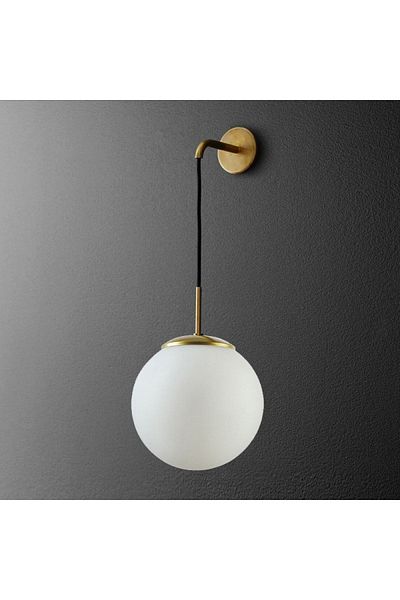 Fer Avize Walking Stick Modern Design Living Room - Hall - Antique Color White Glass Wall Sconce