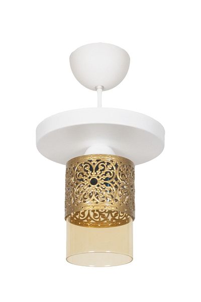 Fer Avize Ft Modern Design Plafonier White Color Honey Glass Living Room - Kitchen - Bedroom Single Chandelier