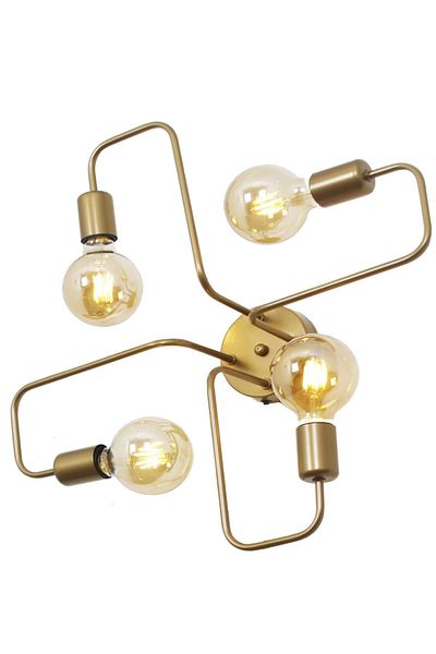 Fer Avize Scorpion Octopus Arm Antique Color Living Room - Kitchen - Bedroom 4-Piece Chandelier