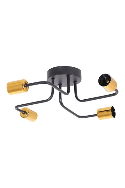 Fer Avize Scorpion Octopus Arm Black Gold Color Living Room - Kitchen - Bedroom 4-Piece Chandelier