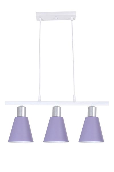 Fer Avize Trendy Modern Design Cafe Kitchen Living Room Lilac Colored 3-Piece Chandelier