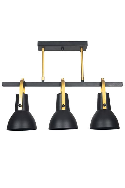 Fer Avize Relax Special Design Living Room - Kitchen - Dining Table Top Row Black Color 3-Piece Chandelier