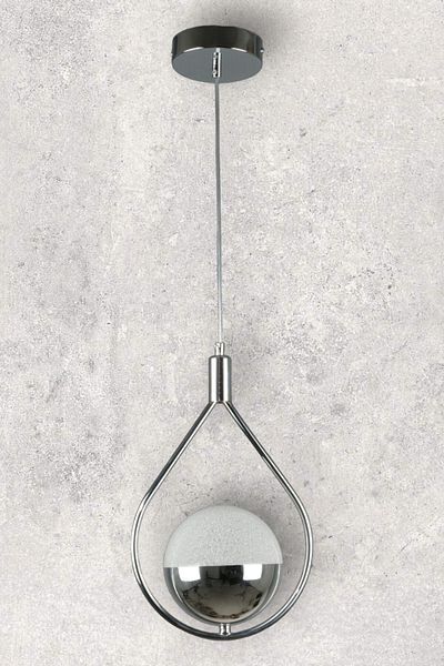 Fer Avize Deco Modern Design Cafe - Kitchen - Living Room - Hall Chrome Color Led Single Chandelier