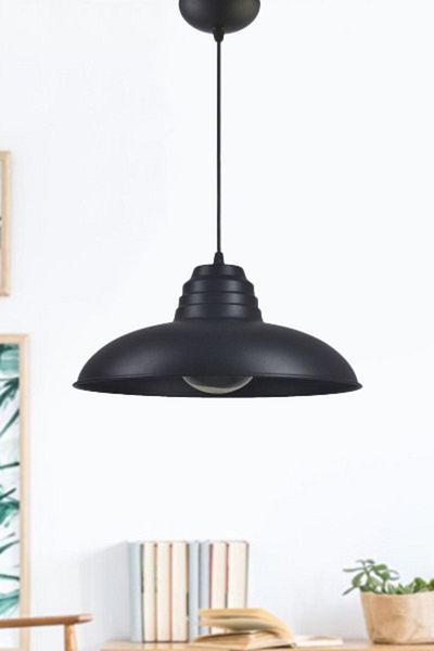 Fer Avize Sydney Retro Rustic Black Color Metal Pendant Lamp Cafe - Kitchen Single Chandelier