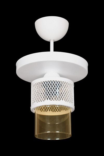 Fer Avize Fantastic Modern Design Plafonier White Color Honey Glass Living Room - Kitchen - Bedroom Single Chandelier