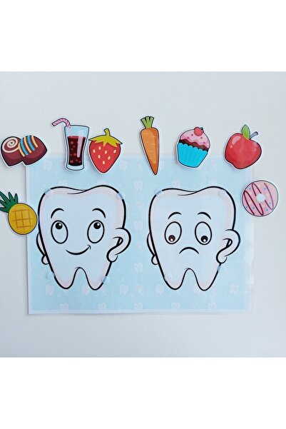 Etkinlik ve çocuk نشاط تغذية صحي مع أسنان سعيدة وغير سعيدة