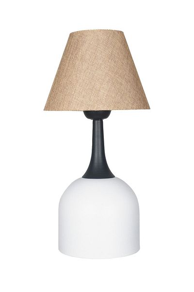 Fer Avize Reina Modern Design Brown Headed White Base Lampshade - Table - Night Lamp