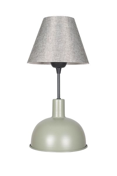 Fer Avize Prague Modern Design Gray Headed Green Base Lampshade - Table - Night Lamp