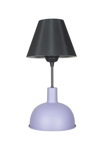 Fer Avize Prague Modern Design Black Headed Lilac Base Lampshade - Table - Night Lamp