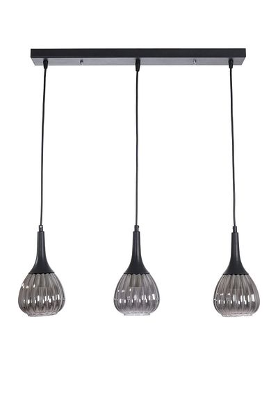 Fer Avize Classic Modern Design Dining Table - Living Room - Kitchen Row Smoked Glass 3-Piece Chandelier