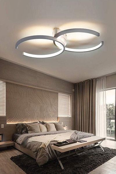 Fer Avize Noris Modern Design White Color Living Room Kitchen Hall White Led 2-Piece Chandelier