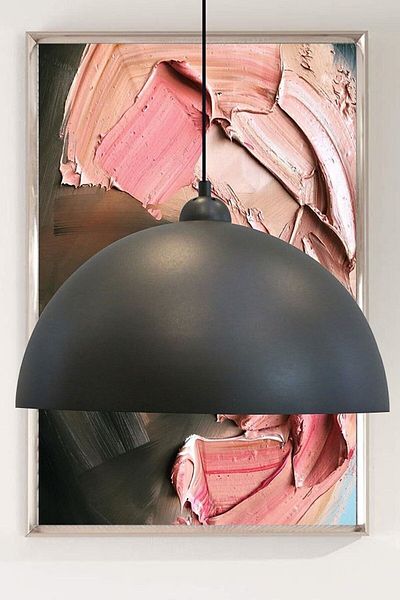 Fer Avize Luppo Modern Design Metal Black Inside Black Cafe - Kitchen Single Chandelier