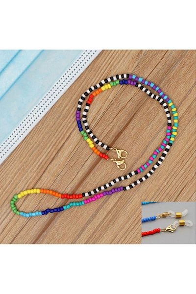 Stoneday Colorful Sand Beaded - Gold Detailed Glasses Strap Lanyard