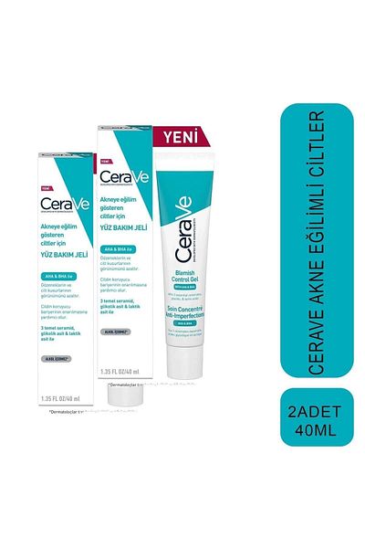 CeraVe Acne Facial Care Gel - For Prone Skin, 40 ml, 2 Pieces