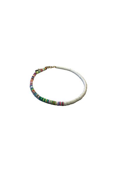 Stoneday White Colored Two Color Fimo Necklace