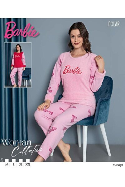 Glaminta Pembe Polar Peluş Pijama Takımı