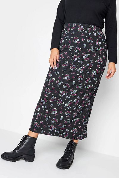 Stil Diva Fusta lungă cu imprimeu floral fără buzunare - talie elastică 137619