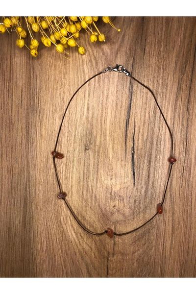 Stoneday Agate Stone Prong Vintage Bohemian Rope Necklace