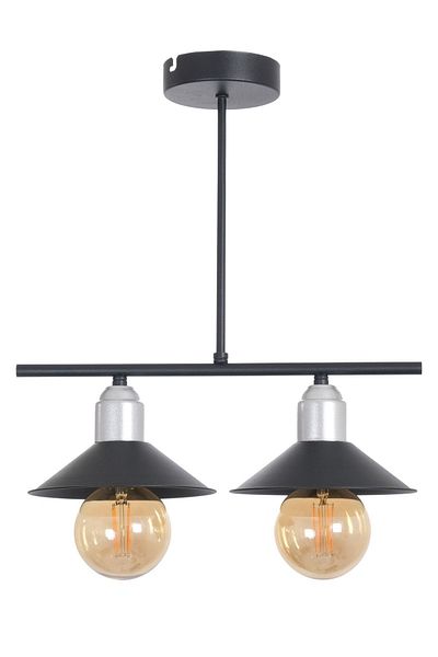 Fer Avize Midyat Modern Design Bedroom - Living Room - Kitchen - Cafe Black Color 2 Piece Chandelier