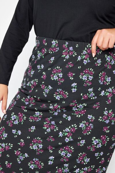 Stil Diva Pocketless Floral Print Large Size Long Skirt - Elastic Waist137619