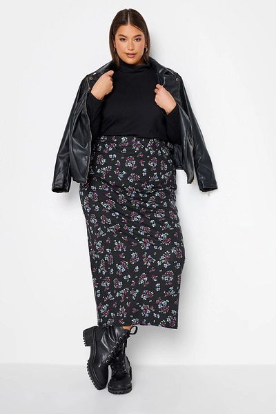 Stil Diva Fusta lungă cu imprimeu floral fără buzunare - talie elastică 137619