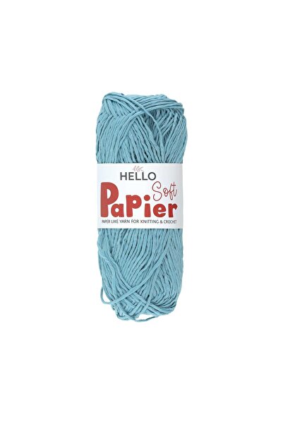 Hello Soft Papier Kağıt Çanta Örme Ipi 100 gram 100 Metre Açık Mavi P07
