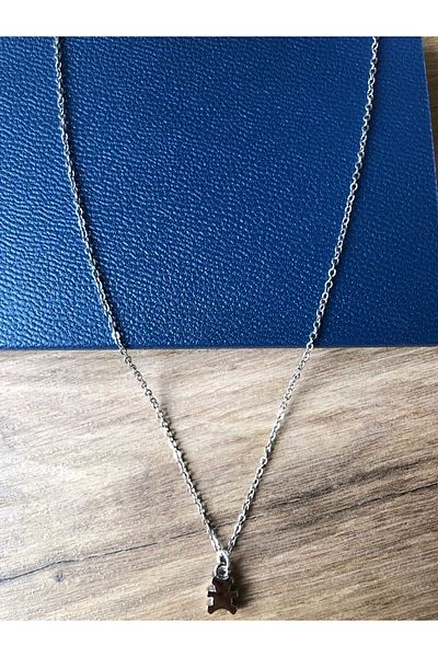 Stoneday Silver Color Plated Chain Necklace with Teddy Bear Figure