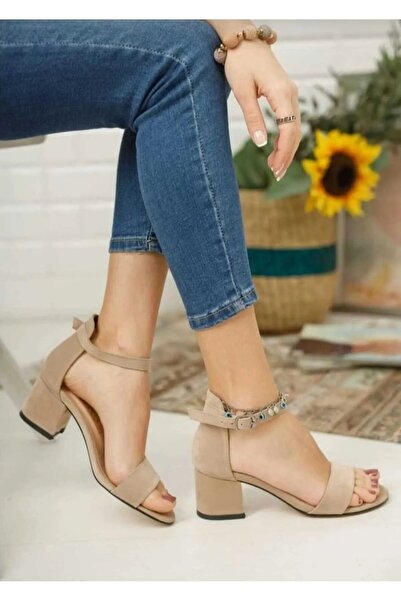 Ayselin Butik حذاء بكعب بحزام واحد 5 سم (مقاس نصف رقم كبير)