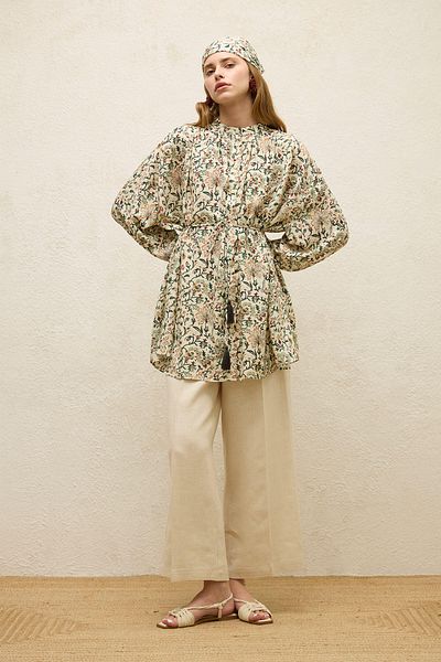 Manuka Beige Linen Trousers - Iron Trace