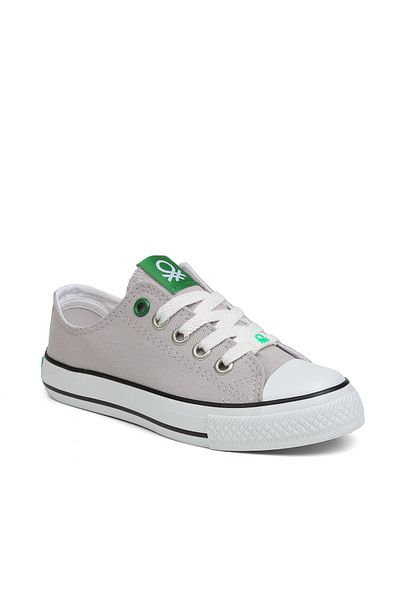 Benetton Dziecięce Sznurowane Szare Lniane Buty