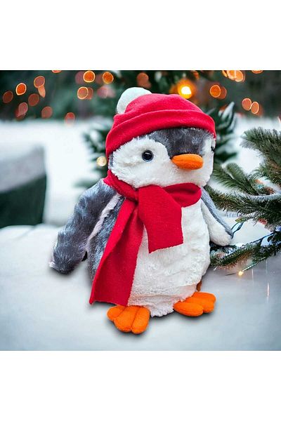 Mellito Toyzz 40 Cm Plush Pingu Penguin Red Hat Plush Toy Sleeping Companion