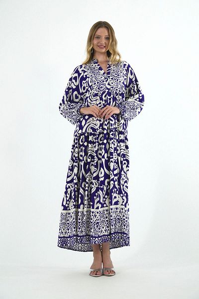 ABBRA Sommerkleid für Damen, Modell Katleya, 100 % Baumwolle