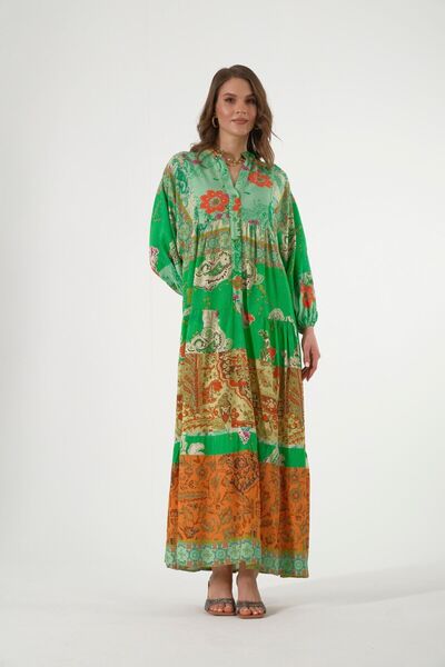 ABBRA Women's Katleya Model 100% Cotton Summer Dress