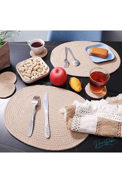 HomeTurko Γιούτα, Ψάθινο, Αμερικάνικη Οβάλ Σερβίρισμα, Οργανωτής γραφείου, Σετ σερβιρίσματος, Δώρο