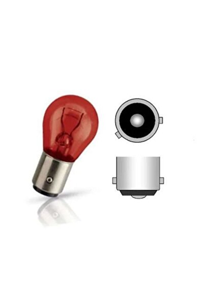 ZEMBİL 12v 21w 93 Tek Duy Yakın Tırnak Ampul Kırmızı Bau15s (2 ADET)