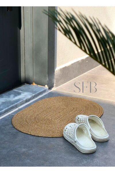 HomeTurko Jute Door Mat, Bohemian Style Mat, Washable, Door Front Mat, Modern Mat, Double Sided