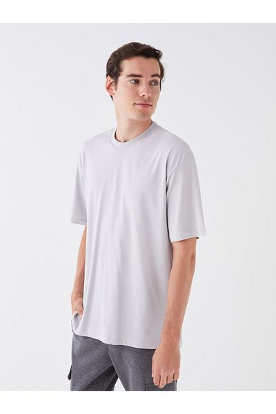 LC Waikiki Herren-T-Shirt mit Rundhalsausschnitt und kurzen Ärmeln aus gekämmter Baumwolle