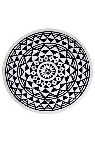 Aztecblack Yuvarlak Tasarım Plaj Havlusu