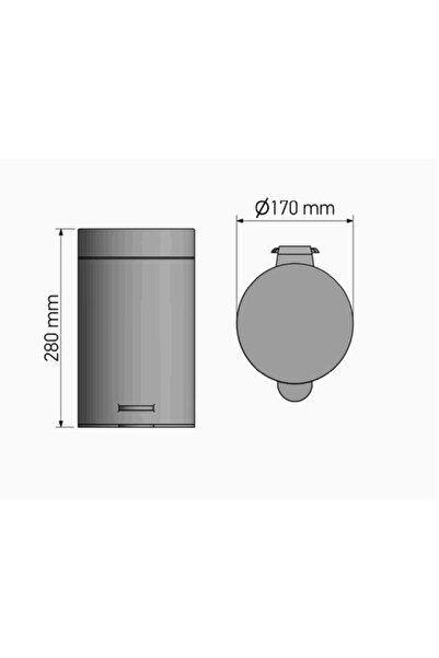 Sanco Trash Can, Pedal Operated, Soft, 3Lt - Matte Black