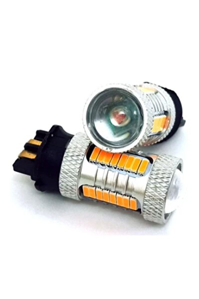 FEMEX Pw24w Led 30 Ledli Drl Gündüz Farı Led Ampul Amber Turuncu (2 Adet)