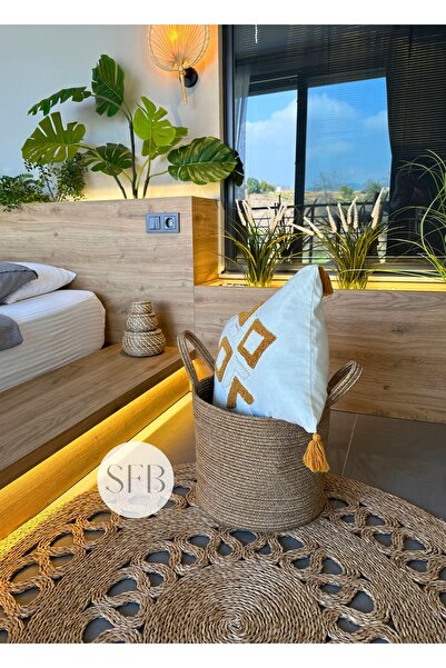 HomeTurko Καλάθι από γιούτα - Παιχνίδι και δώρο οικιακά είδη με χερούλια, βρώ...